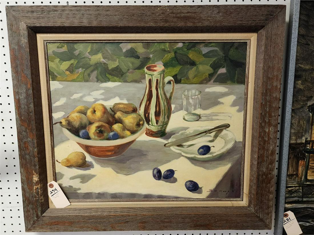 FRAMED O/C STILL LIFE SGND BORAY 20" X 24" (1 of 3)