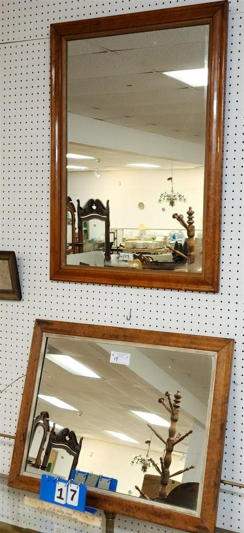 LOT 2 BIRDSEYE MAPLE FRAMED MIRRORS 35 1/2" X 26" AND 23 1/2" X 30 1/2" (1 of 2)