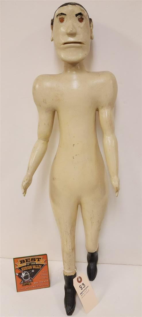 FOLK ART CARVED WOOD MAN 33" (1 of 3)