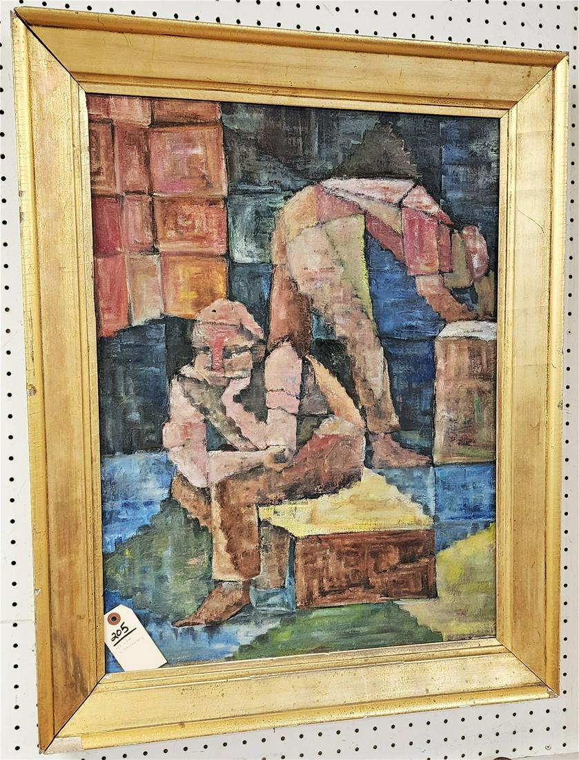 FRAMED O/B ABSTRACT SGND S OBOLENSKY 22" X 20" (1 of 3)