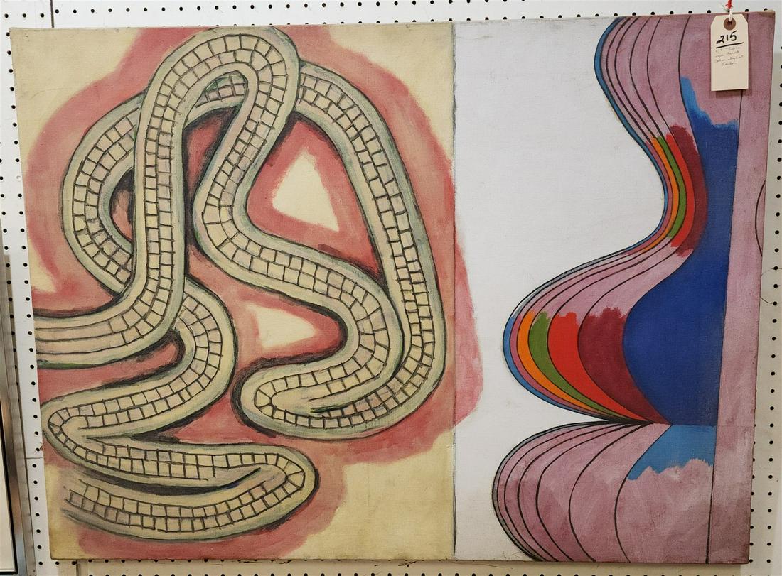 O/C ABSTRACT "TWICE" SGND HAROLD COHEN SEPT 1963 LONDON ROBERT FRASER GALLERY 30"X40" (1 of 2)