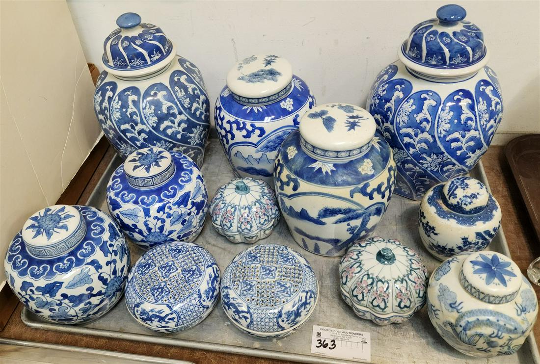 TRAY CHINESE COVERED GINGER JARS, BXS. (1 of 4)