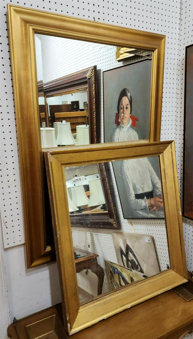 LOT 2 GILT FRAMED MIRRORS-BEVELLED 42 1/2"X 30 1/2" & 30 1/2" X 27 1/2" (1 of 3)