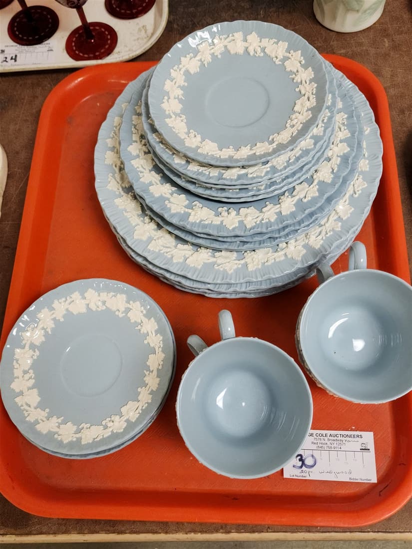 TRAY 20 PC. WEDGWOOD EMBOSSED QUEENSWARE (1 of 2)