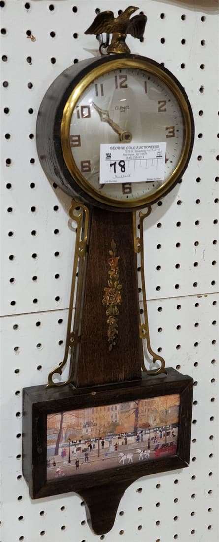 GILBERT BANJO CLOCK 13"H X 7 3/4"W (1 of 3)