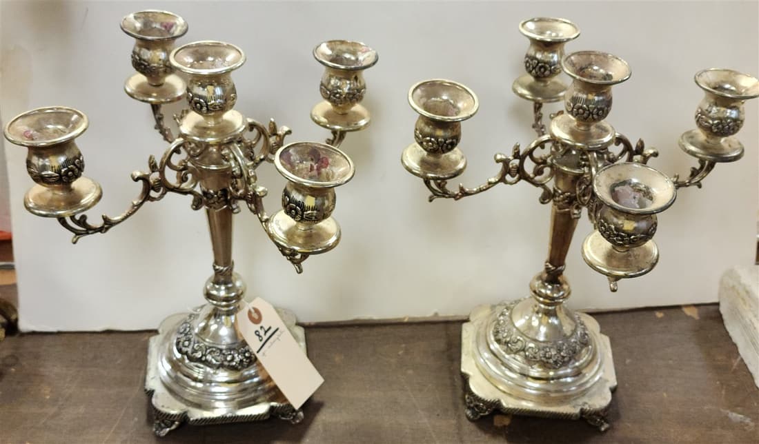 PR. SILVERPLATE CANDELABRAS 13" (1 of 2)