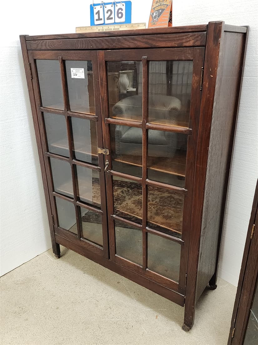 OAK 2 DOOR BOOKCASES 50"H X 36"W X 13"D (1 of 4)
