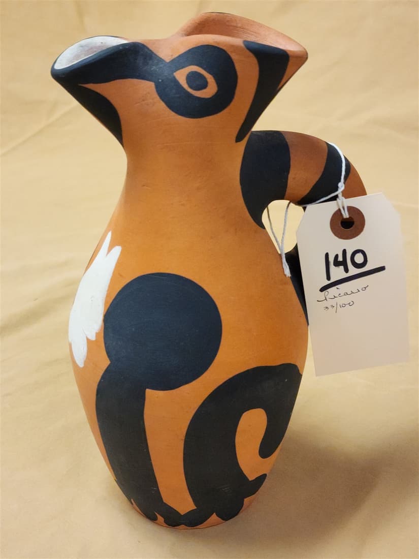 PICASSO TERRA COTTA EWER MTD ON BOTTOM EDITION PICASSO 33/100 9-1/2" (1 of 5)