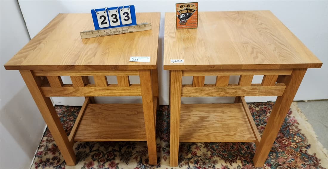 PR OAK MISSION STYLE STANDS 25"H X 21"SQ (1 of 3)