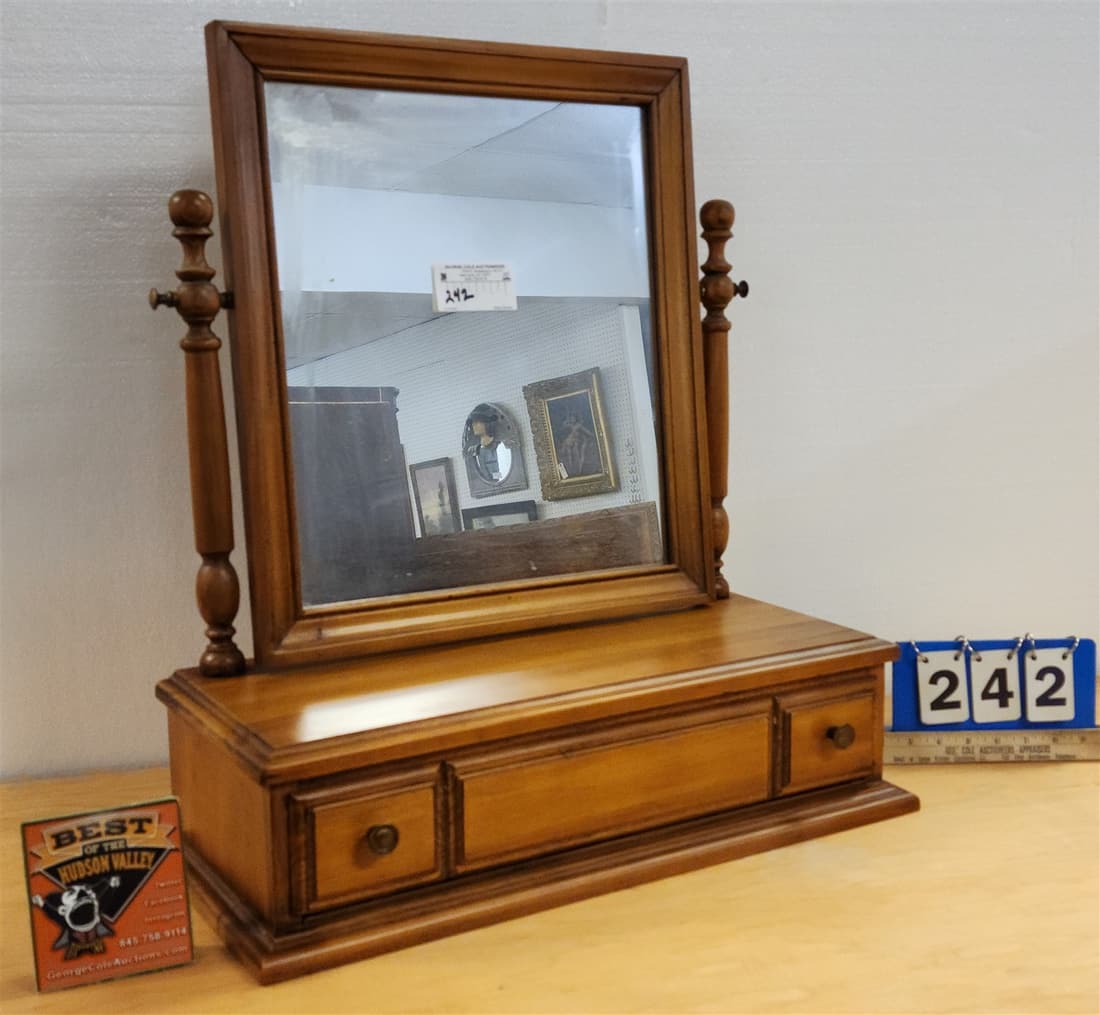 MAPLE 1 DRAWER DRESSER MIRROR 24"H X 22"W X 9"D (1 of 2)