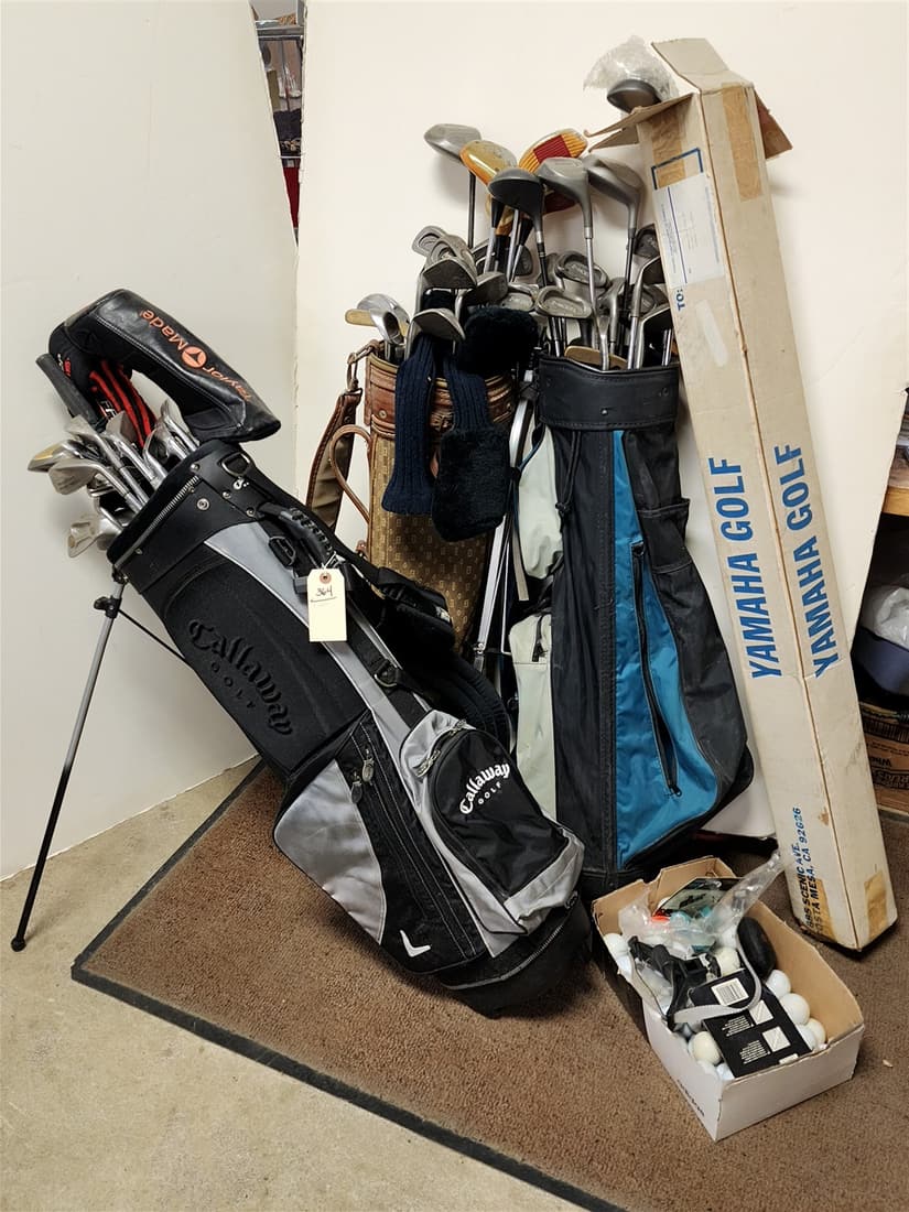 3 SETS GOLF BAGS AND CLUBS INCL PING AND BOLLE: 3 SETS GOLF BAGS AND CLUBS INCL PING AND BOLLE