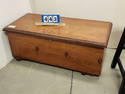 WALNUT CEDAR CHEST AND CONTENTS 16"H X 40"W X 9"D