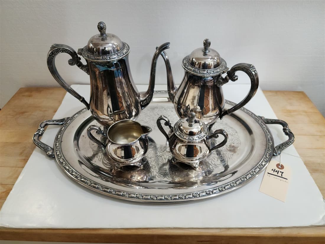 SILVERPLATE 5 PC TEA SET (1 of 4)