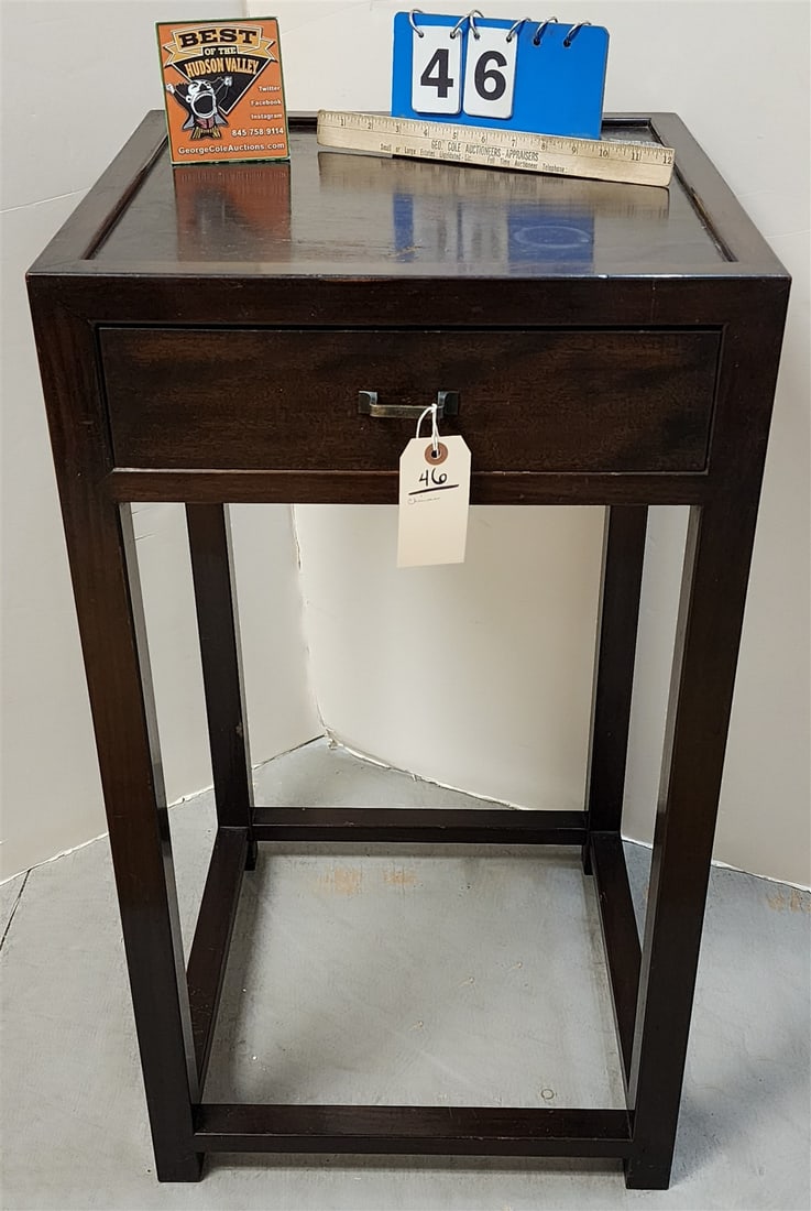 CHINESE 1 DRAWER STAND 34"H X 19"SQ: CHINESE 1 DRAWER STAND 34"H X 19"SQ