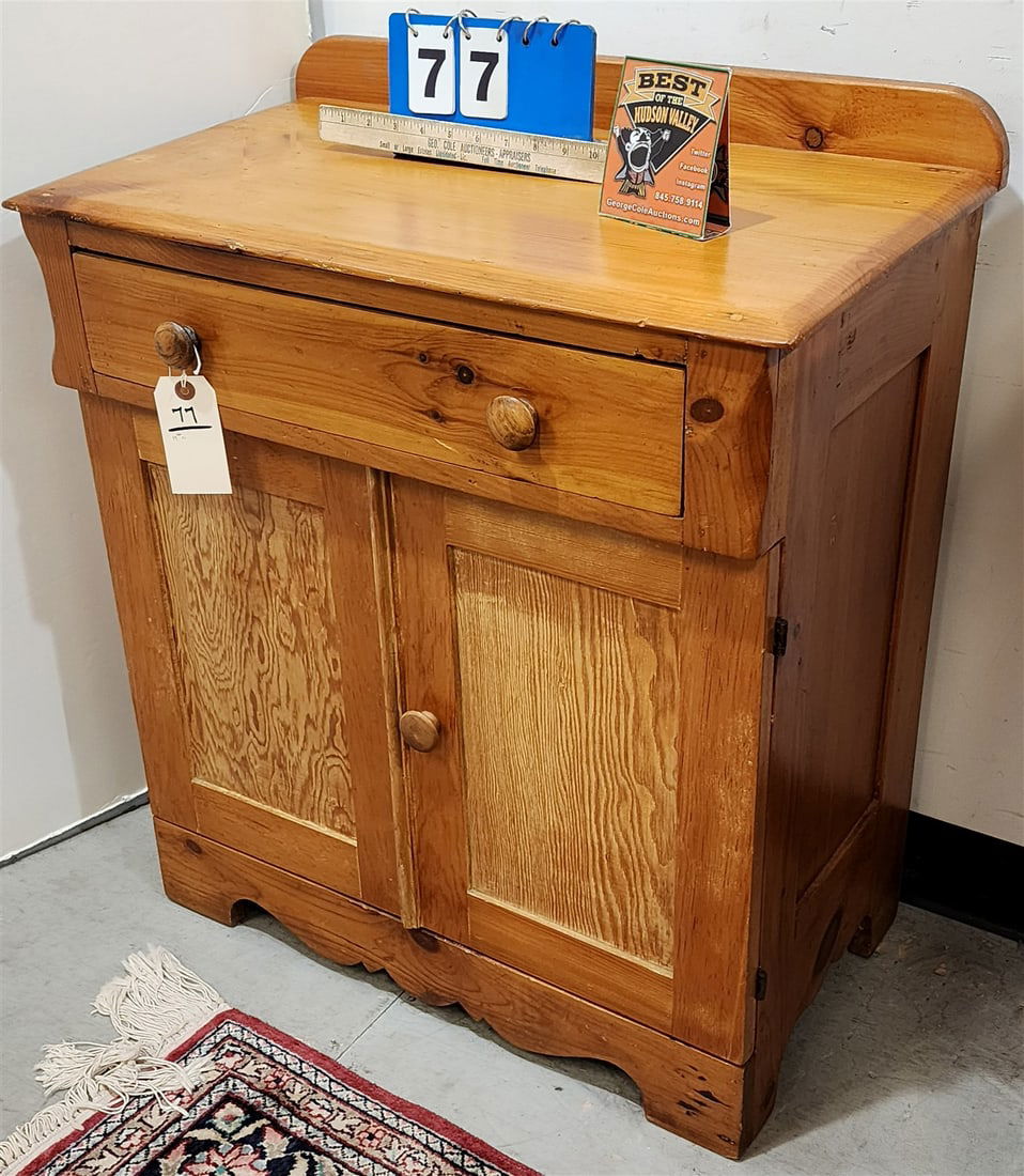 PINE 19TH C WASH STAND 30-1/2"H X 26"W X 15"D (1 of 2)