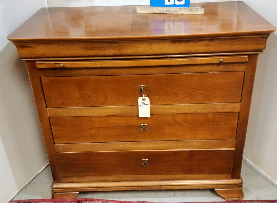CHERRY BEAUFURN 3 DRAWER CHEST W/PULL OUT SHELF 34-1/2"H X 39-1/2"W X 19-3/4"D: CHERRY BEAUFURN 3 DRAWER CHEST W/PULL OUT SHELF 34-1/2"H X 39-1/2"W X 19-3/4"D