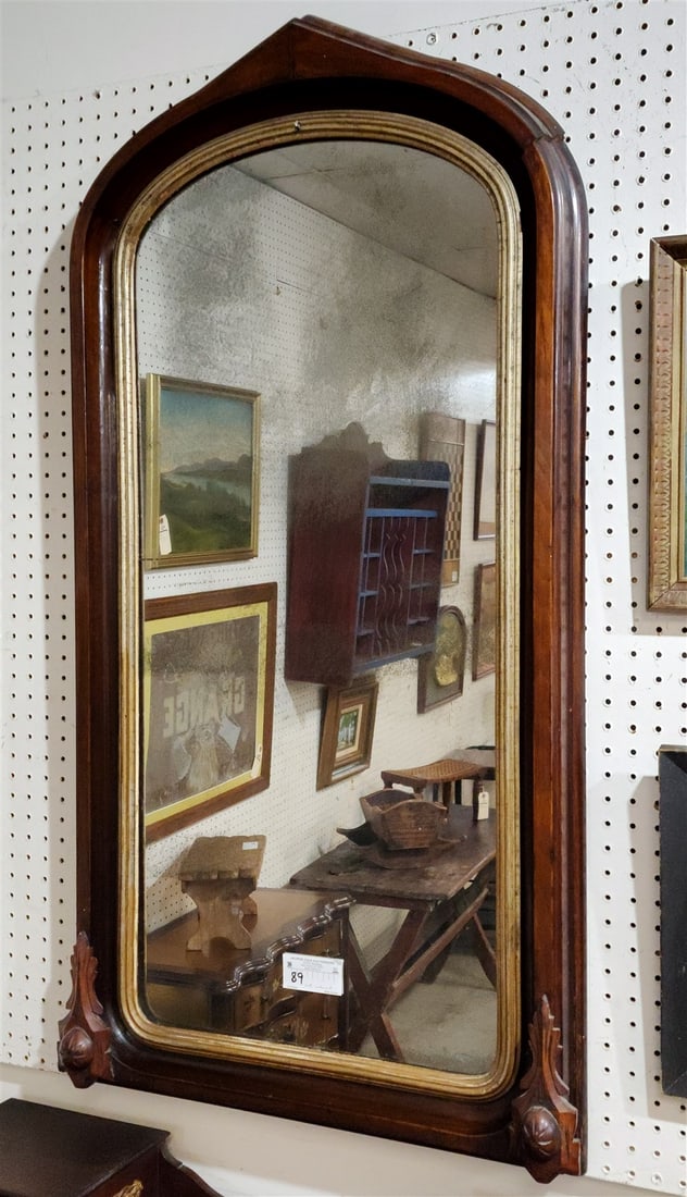 VICT WALNUT FRAMED MIRROR 47" X 24-1/2" (1 of 1)