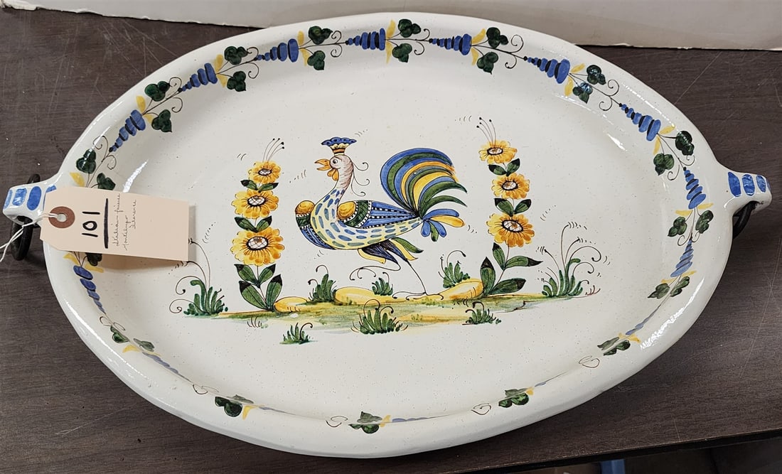 ITALIAN FIANCE PLATTER MONTELUPO FLORENCE 2-1/2"H X 20-1/2"W X 13-1/2"D: ITALIAN FIANCE PLATTER MONTELUPO FLORENCE 2-1/2"H X 20-1/2"W X 13-1/2"D