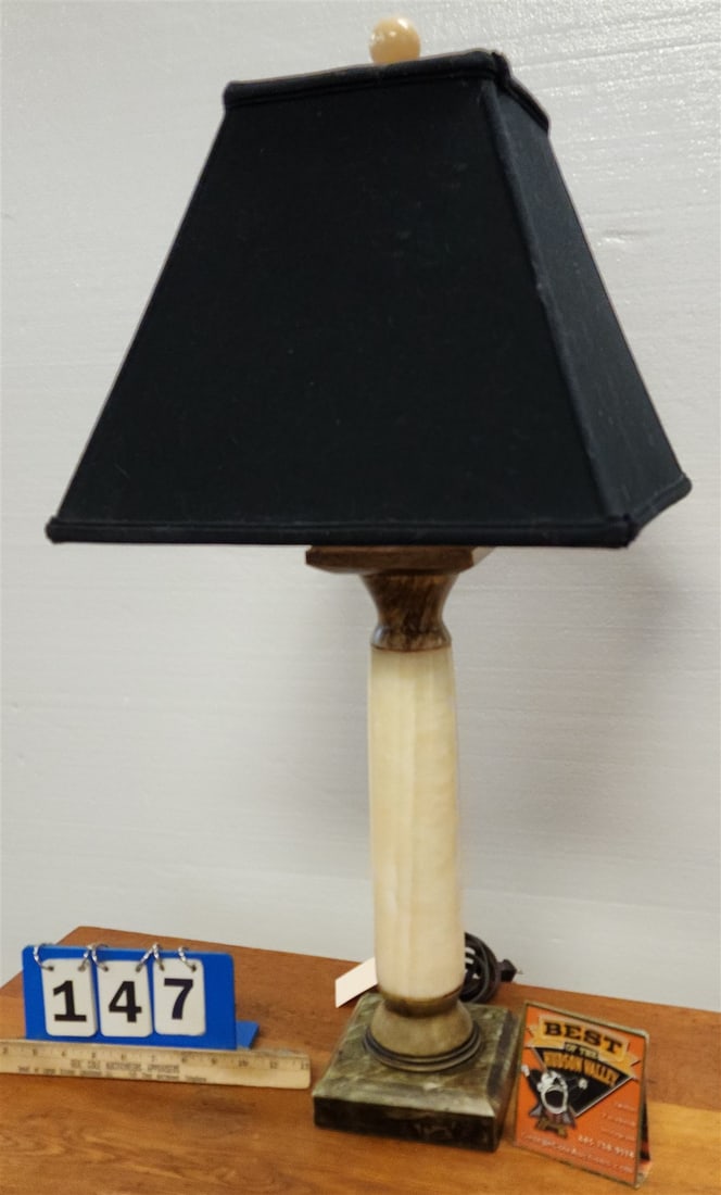 MARBLE COLUMN TABLE LAMP 31" (1 of 2)
