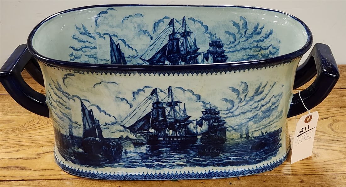 IRONSTONE TRANSFER FOOT BATH 8 1/2"H X 18"W X 11"D (1 of 6)