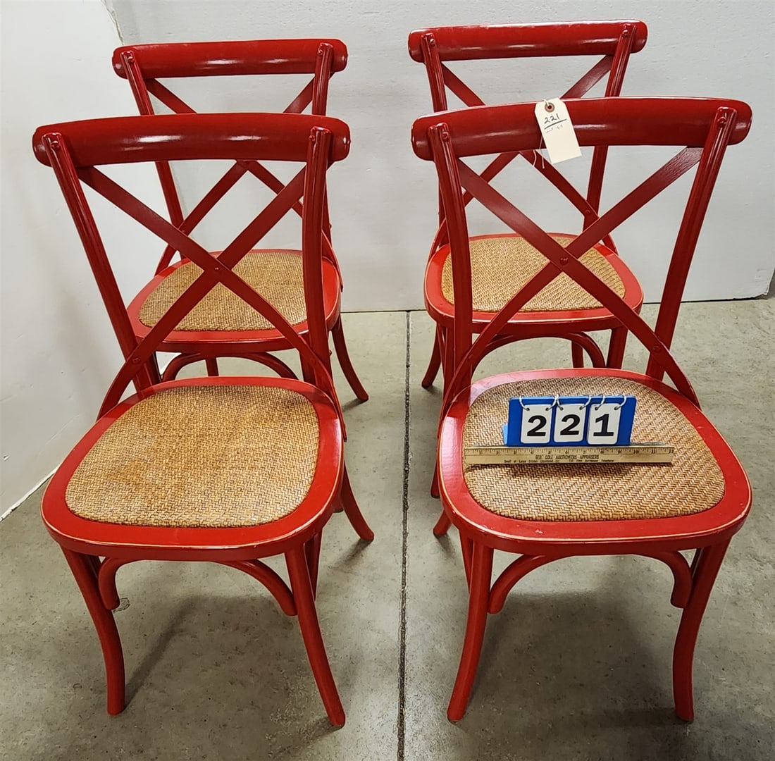 SET 4 REDE BENTWOOD CHAIRS W/ RATTAN SEATS: SET 4 REDE BENTWOOD CHAIRS W/ RATTAN SEATS