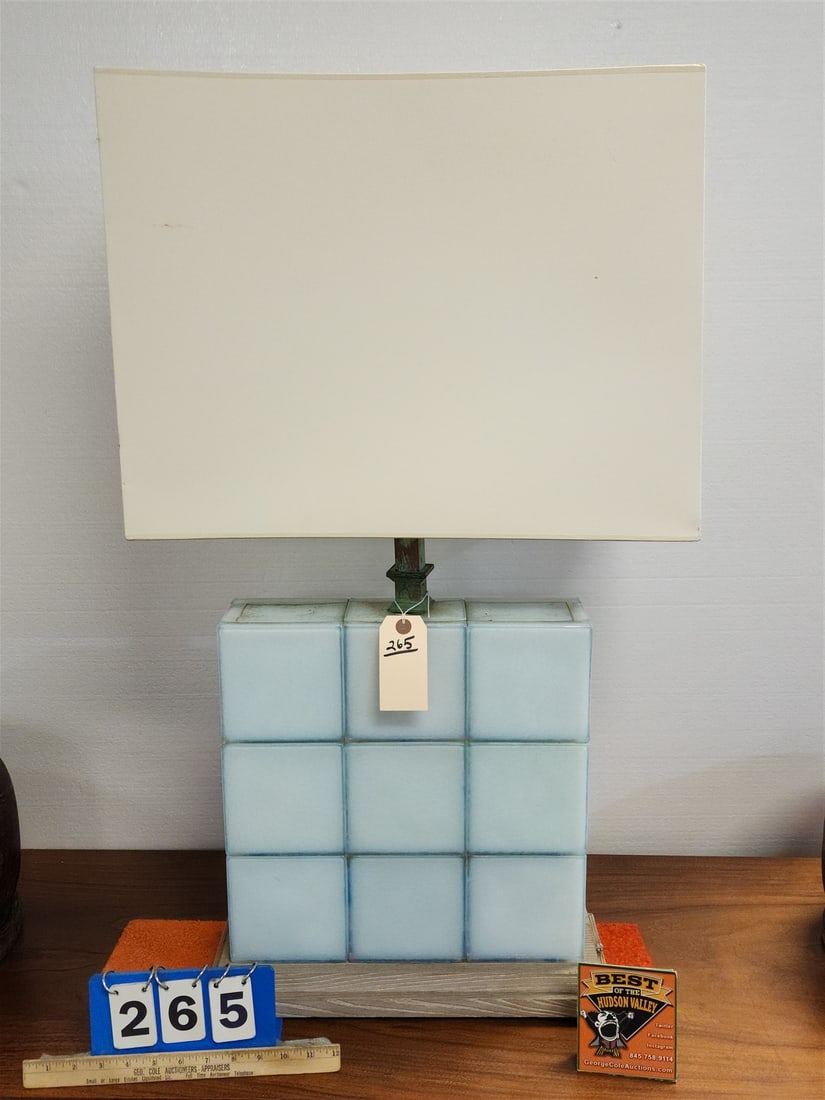 GLASS BLOCK TABLE LAMP 36 1/2"H X 17"W X 6 1/4"D (1 of 3)