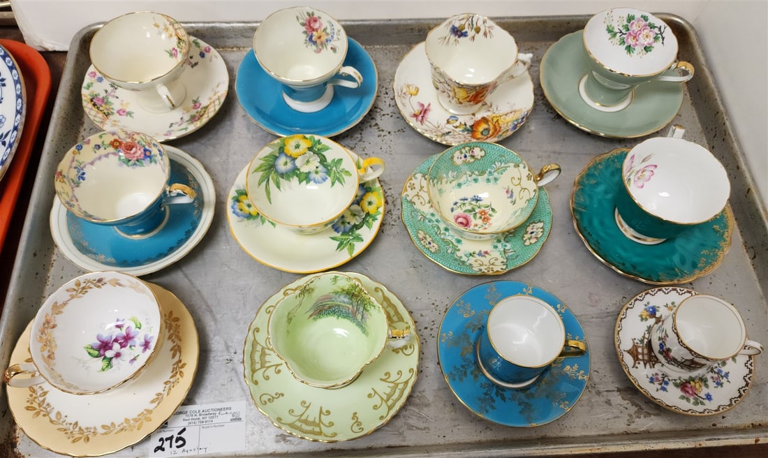 TRAY 12 AYNSLEY CUP/SAUCERS (1 of 8)
