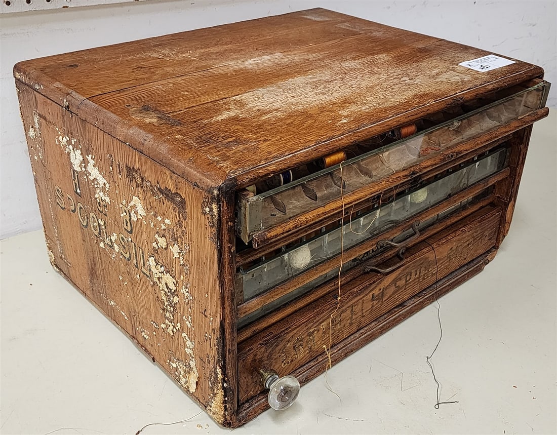 VINTAGE H & B SPOOL SILK 5 DRAWER CABINET 12"H X 21"W 16"D (1 of 9)