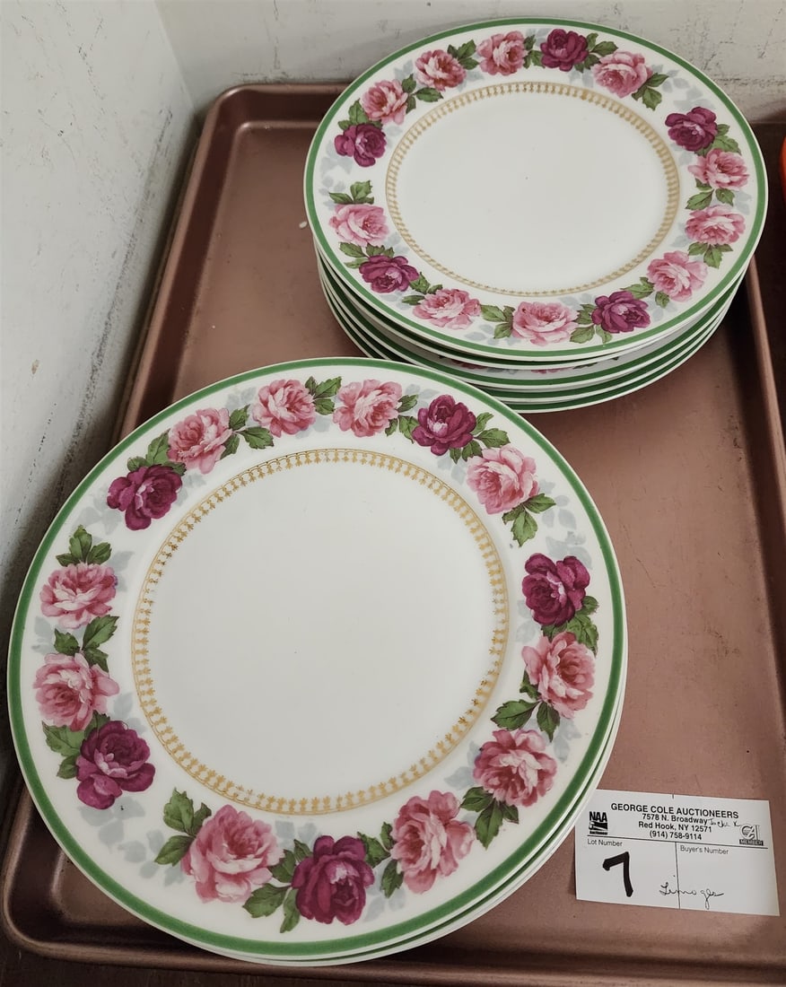 tray 10 limoges plates 9 1/2" diam Humburch bros Rochester NY (1 of 2)