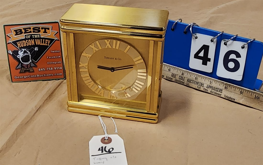 tiffany and co bronze desk clock (1 of 4)
