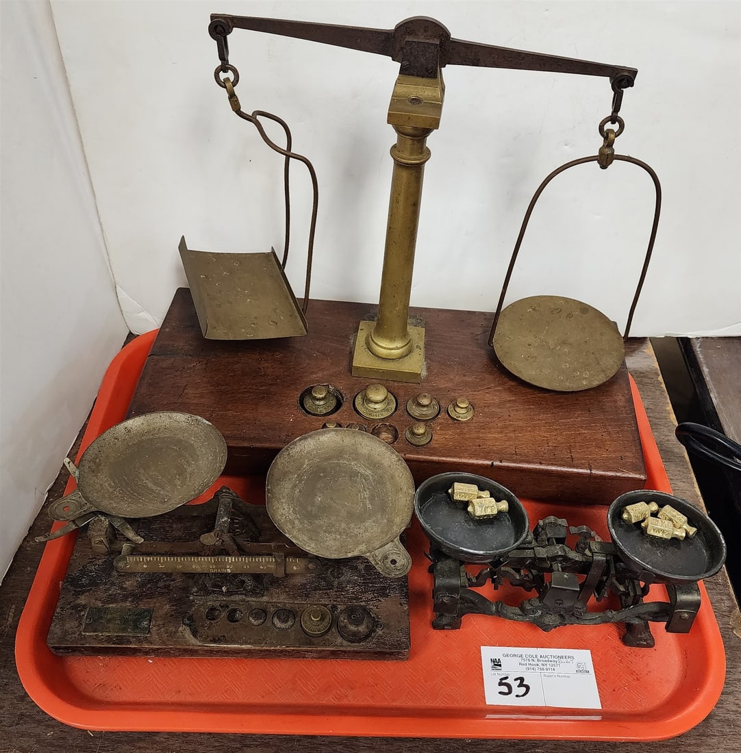 tray antique scales: tray antique scales H- W- L-