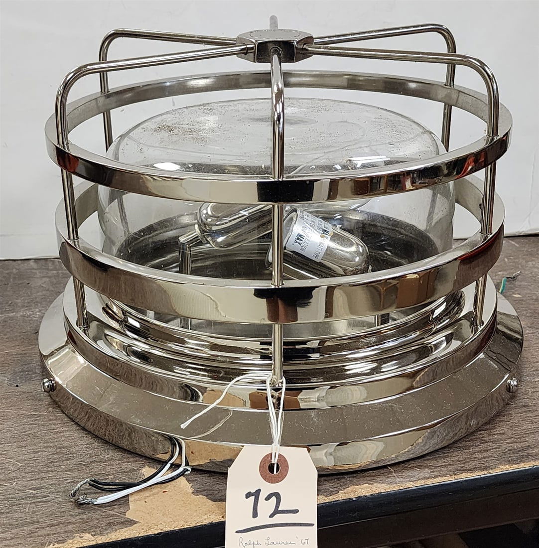 Ralph Lauren chrome and glass ceiling fixture (1 of 9)