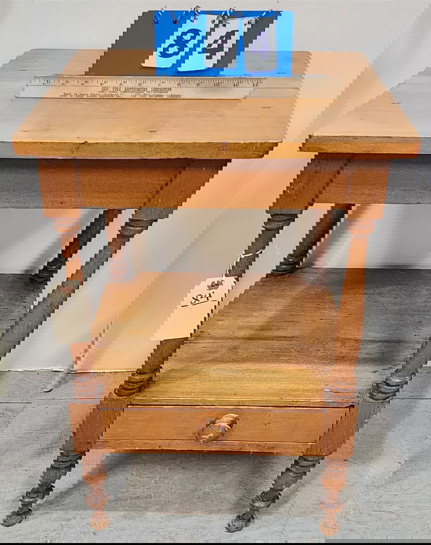 19th c pine 1 drawer stand (1 of 2)