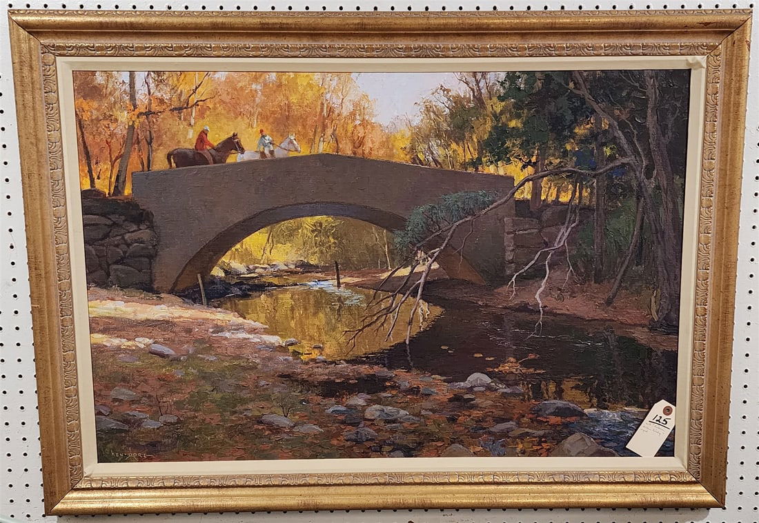 framed o/b landscape " Riders on the Bridge" sgnd Ken Moore (1 of 7)