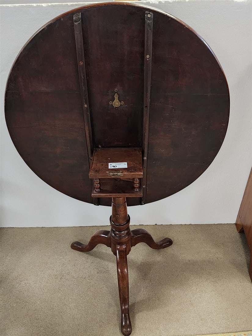 period Queen Anne cherry birdcage tilt top tea table (1 of 5)