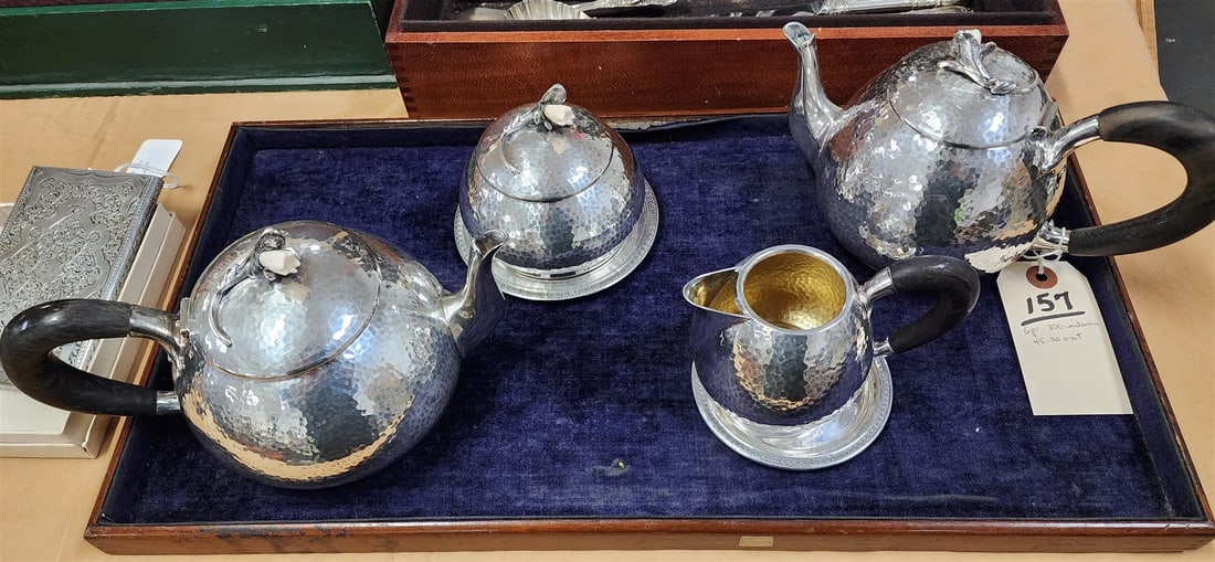 6pc 800 silver tea set 45.2 ozt (1 of 4)