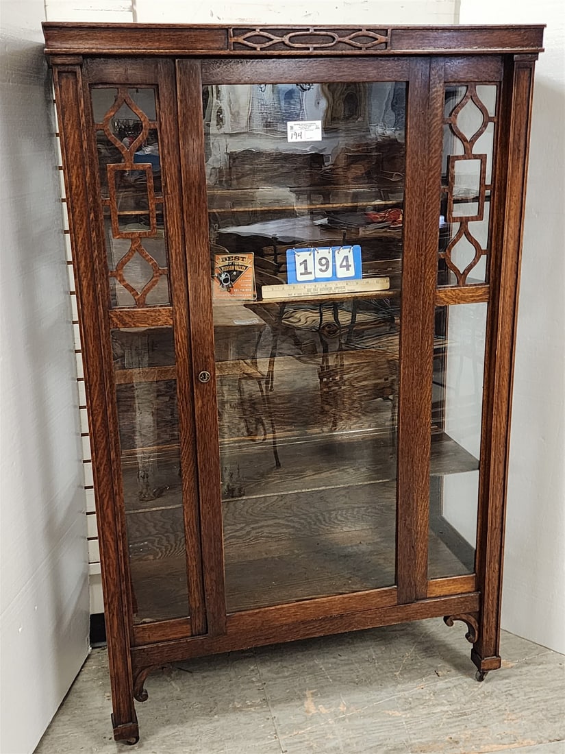 oak chair cabinet: oak chair cabinet H-64" W-40 1/4" L-16 1/2"