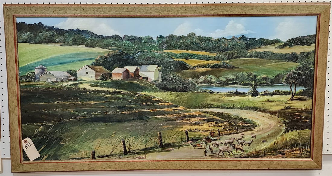 framed o/c landscape w/ farm (1 of 4)