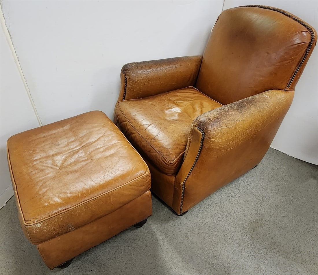 Mitchell gold leather chair new arrivals