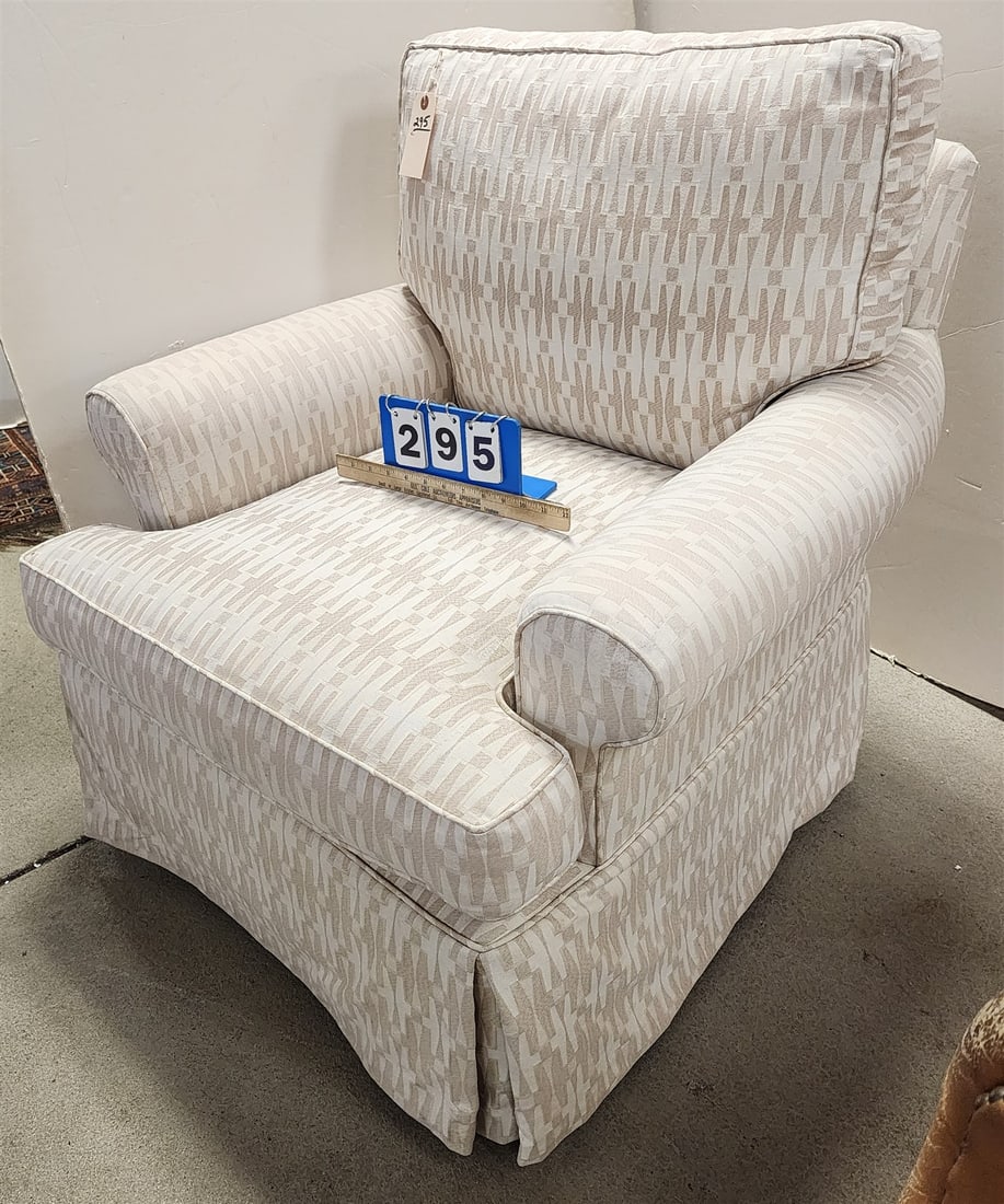 Lee uphols swivel and rocking club chair: Lee uphols swivel and rocking club chair H- W- L-