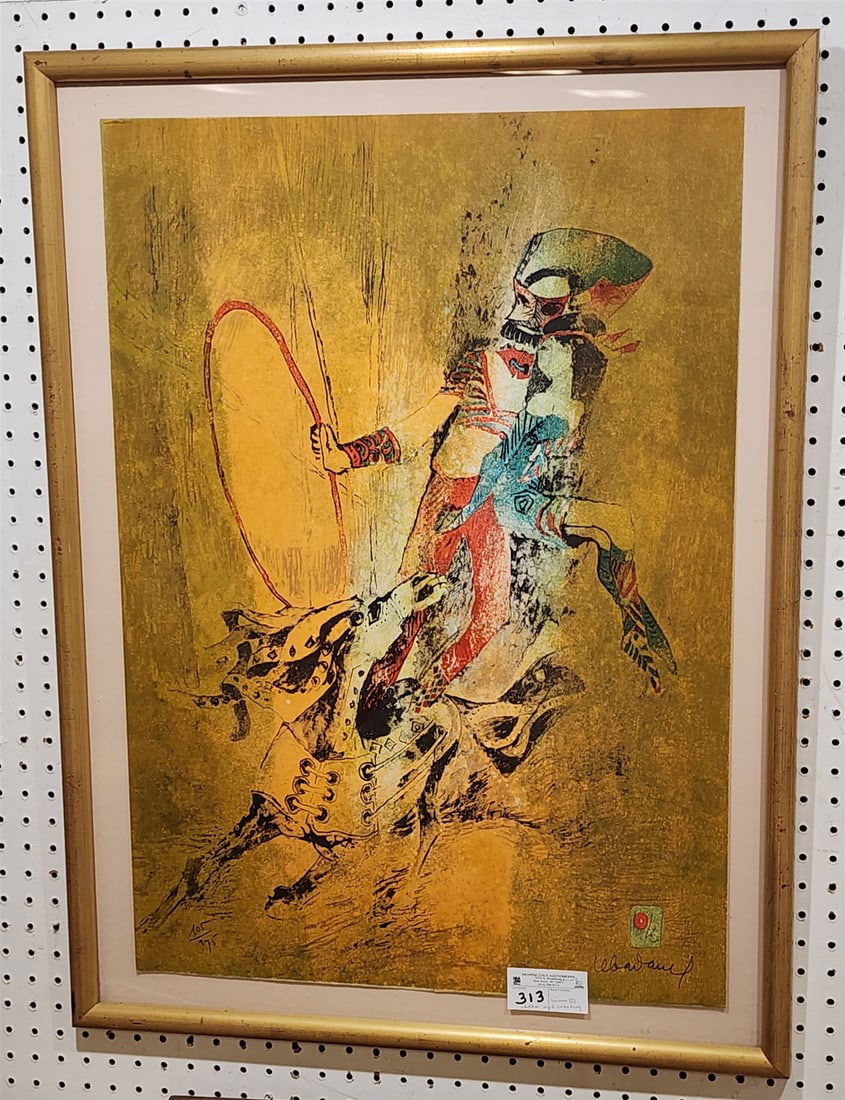 framed litho Circus III pencil sgnd Lebadang 105/275 w/ info on back (1 of 3)