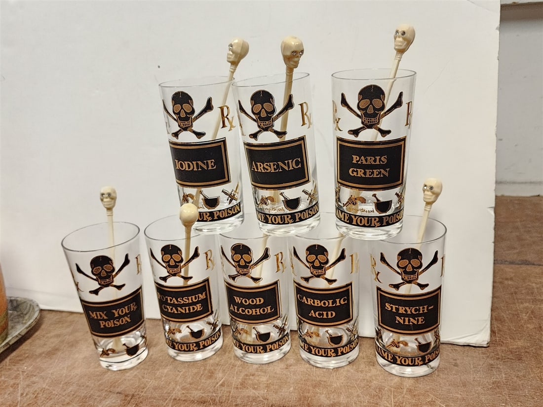 tray 8 mid century rock glasses by george Briard (1 of 4)