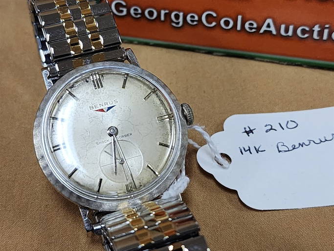 14k Benrus Shock Absorber Wrist Watch Working