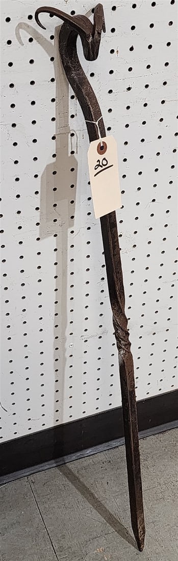 Wrought Fireplace Poker W/ Ram'S Head Finial 34" (1 of 5)