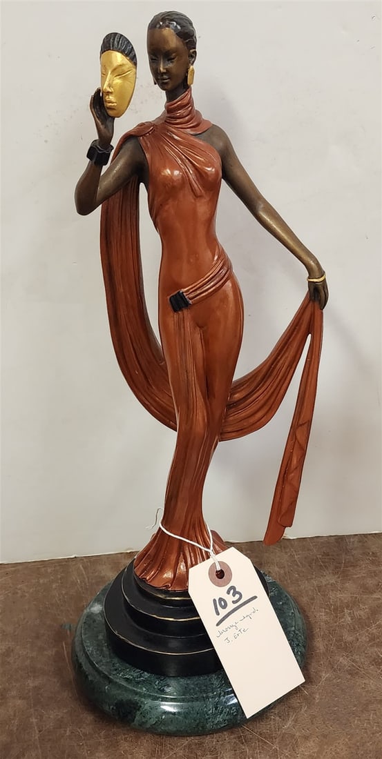 Bronze Deco Figure Sgnd J. Erte 16 1/2" (1 of 3)