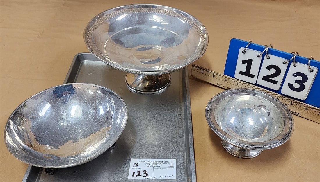 Tray Sterl Bowls 21.44 Ozt: Tray Sterl Bowls 21.44 Ozt