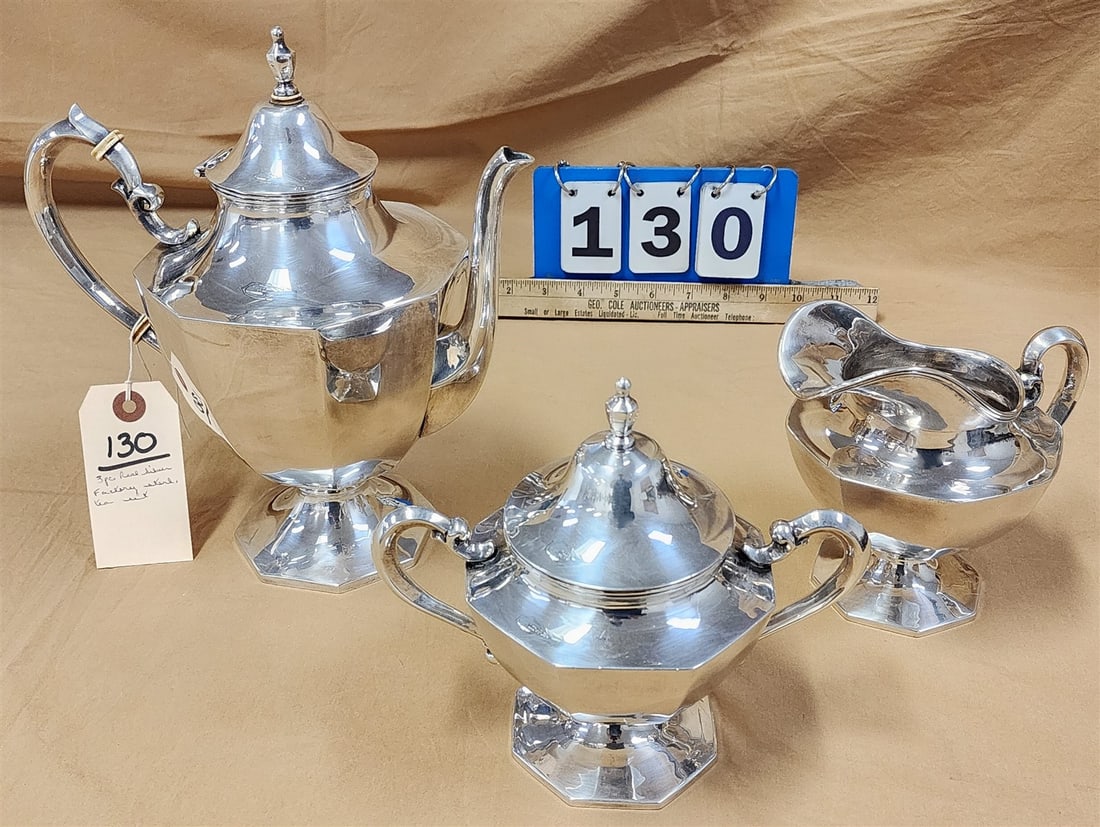 3 Pc Real Silver Factory Sterl Tea Set 59.35 Ozt (1 of 7)