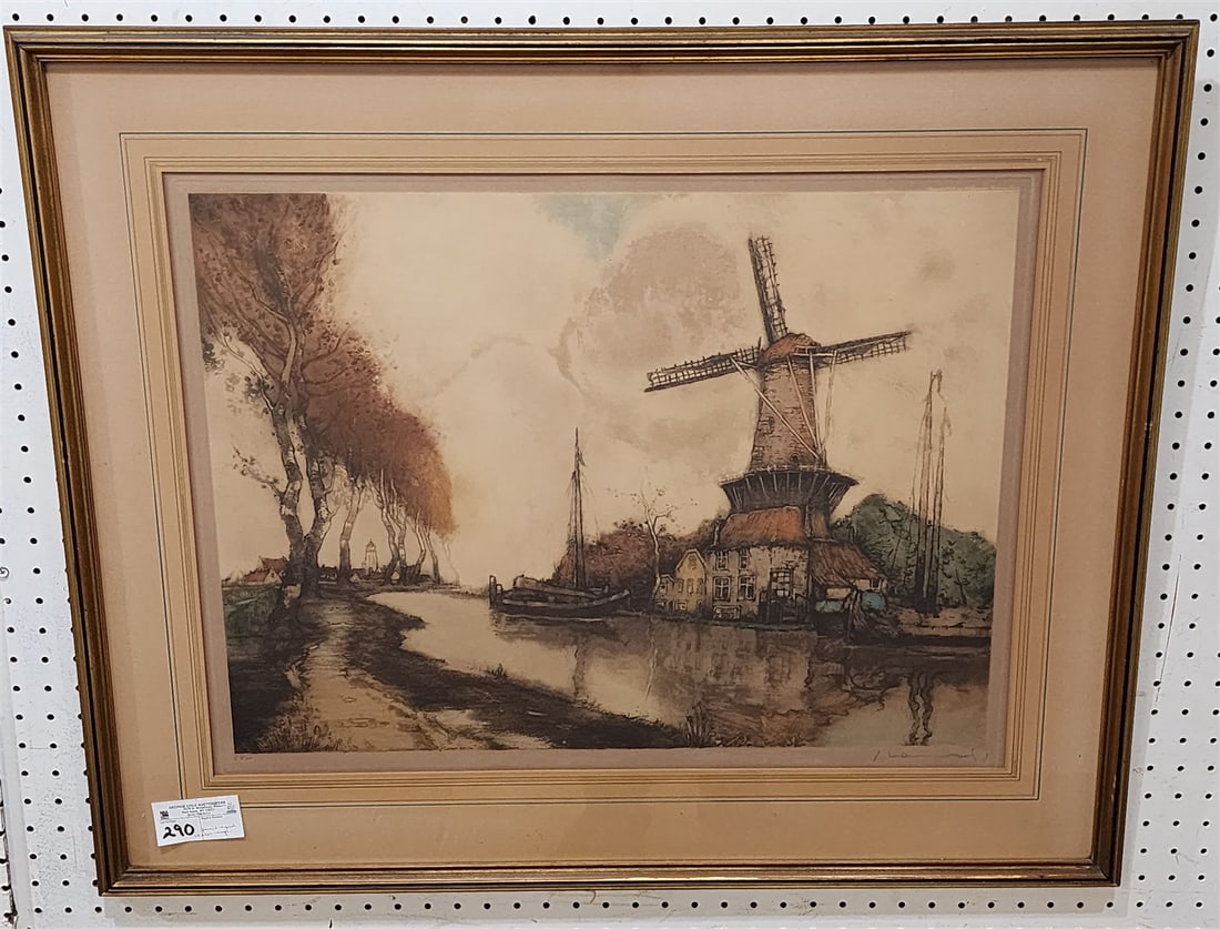 Framed Color Engr Pencil Sgnd 19 1/2" X 26": Framed Color Engr Pencil Sgnd 19 1/2" X 26"