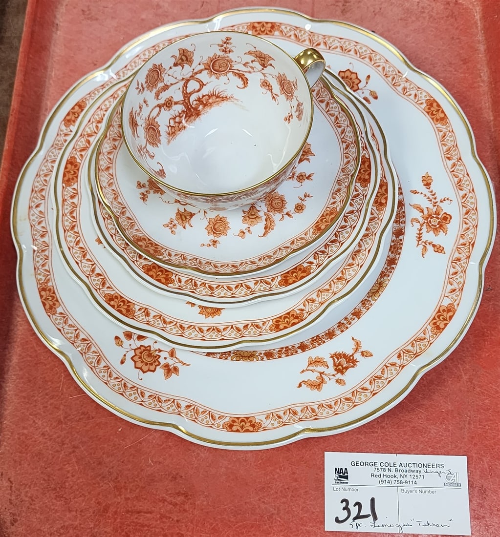 Tray 5 Pc Place Setting Limoges "Tehran" (1 of 5)