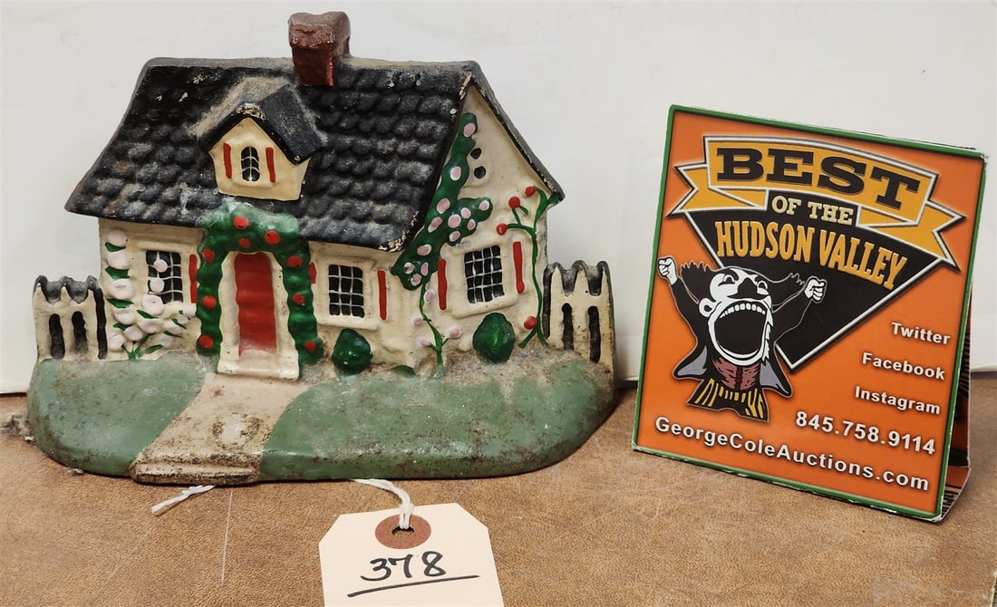 Cast Iron Door Stop House 5 1/4"H X 7 1/4"W (1 of 2)